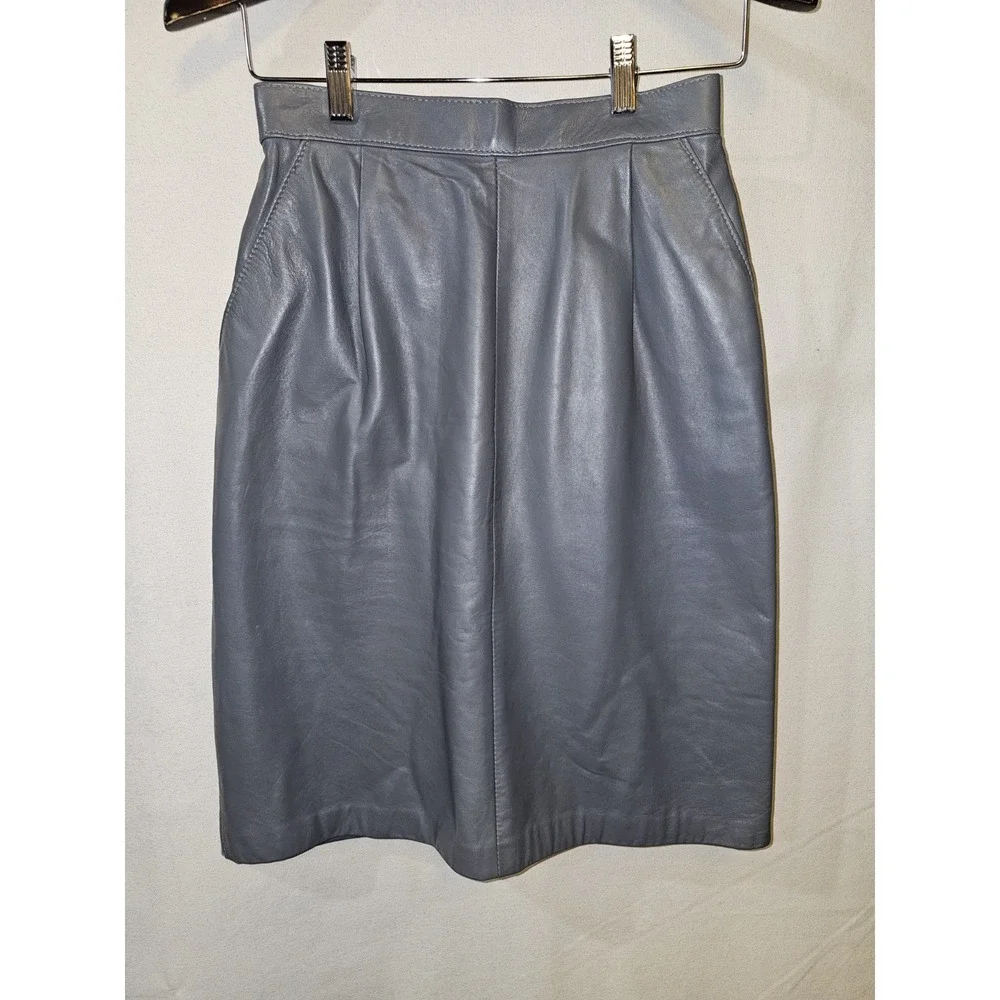 Women's Vintage‎ Leather Loft  Leather Midi Skirt 22.5 Inches Long Sz 7/8